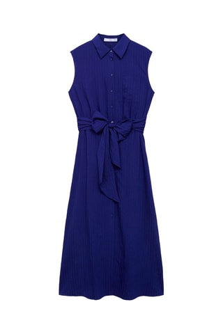 Robe chemisier nœud - Bleu