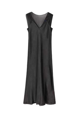 Robe satinée combinée - Noir