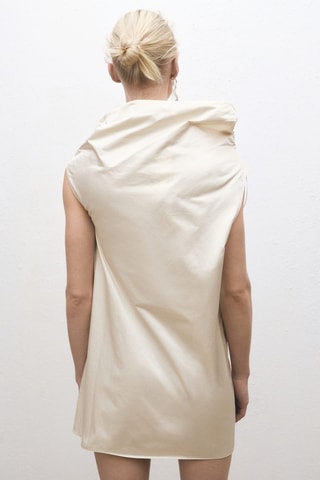 Robe coton col bénitier - Ecru