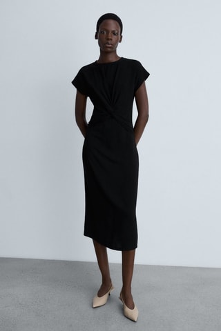Robe midi nœud - Noir