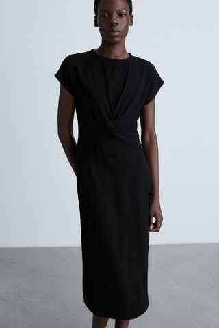 Robe midi nœud - Noir