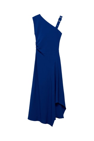 Robe asymétrique à bretelles et boucle - Bleu