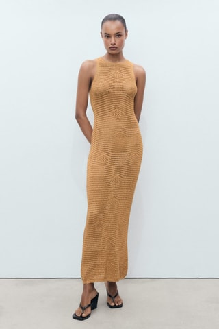 Robe Lurex ajourée - Doré