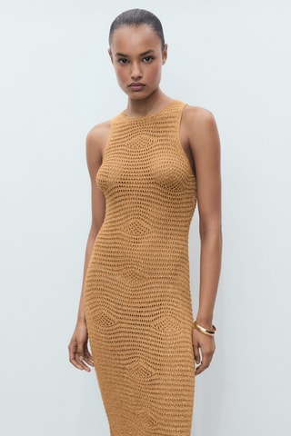 Robe Lurex ajourée - Doré