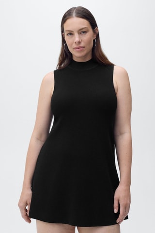 Robe maille col montant - Noir
