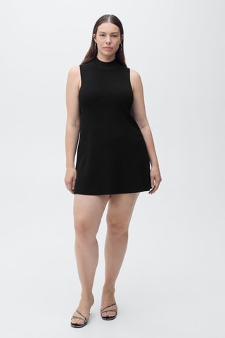 Robe maille col montant - Noir