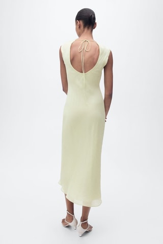 Robe midi effet froissé - Vert d'eau