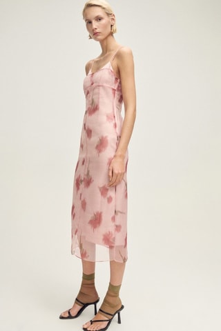 Robe combinée imprimé fleuri - Rose