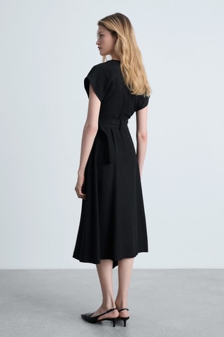 Robe asymétrique ceinture - Noir