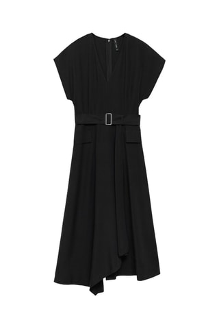 Robe asymétrique ceinture - Noir