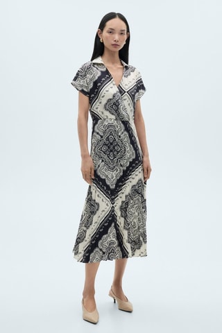 Robe chemise en imprimé cachemire - Bleu