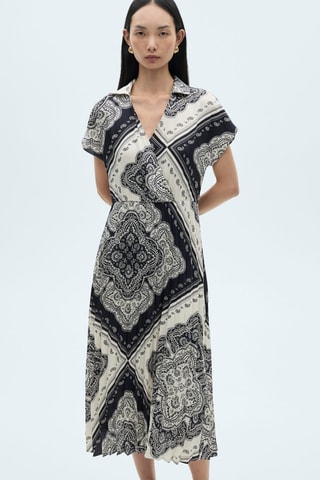 Robe chemise en imprimé cachemire - Bleu