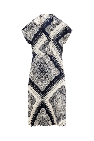 Robe chemise en imprimé cachemire - Bleu