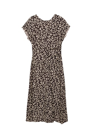 Robe imprimé animal avec finitions effilochées - Noir