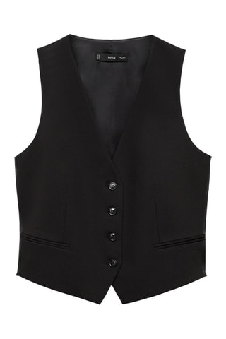 Gilet costume boutons - Noir