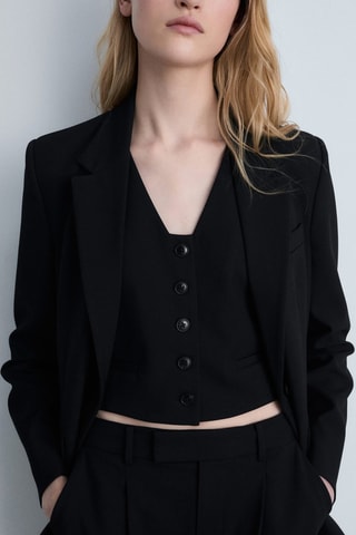 Gilet costume crop - Noir