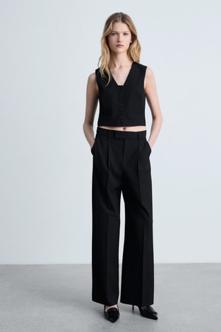 Gilet costume crop - Noir