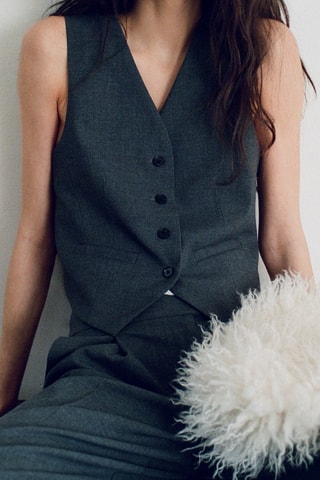 Gilet costume ceinture réglable - Gris