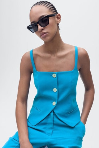 Gilet costume dos nu - Bleu