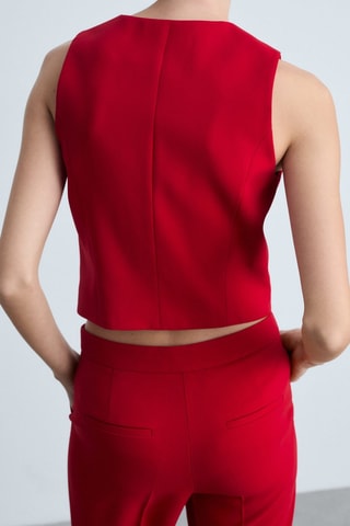 Gilet costume boutons - Rouge