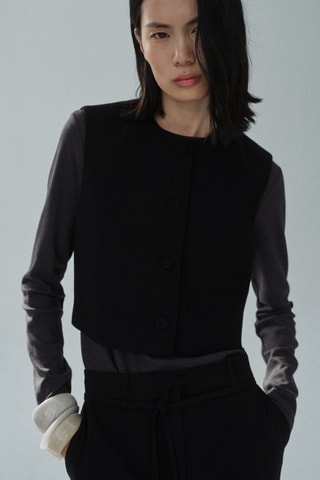 Gilet costume boutons - Noir