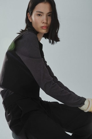 Gilet costume boutons - Noir