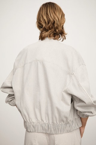 Blouson en jean rayures - Beige