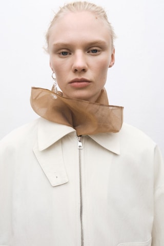 Blouson bomber ourlet réglable - Ecru