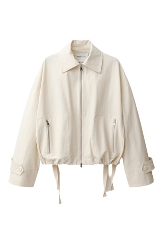Blouson bomber ourlet réglable - Ecru