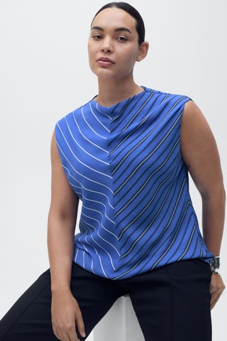 Chemisier rayures combinées - Bleu