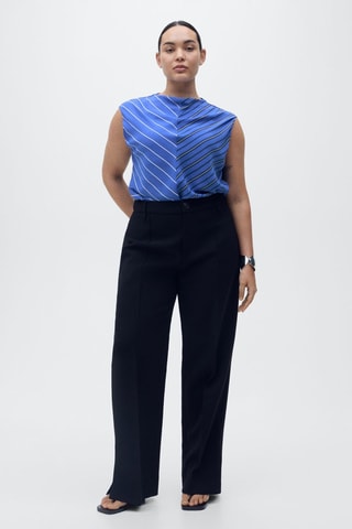 Chemisier rayures combinées - Bleu