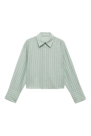 Gestreepte Crop Blouse - Groen