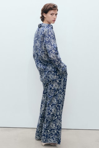 Chemise coton imprimée - Bleu