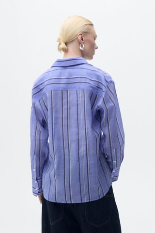 Chemise rayée avec fermeture multiposition - Bleu