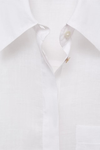Chemise ramie avec poches - Blanc
