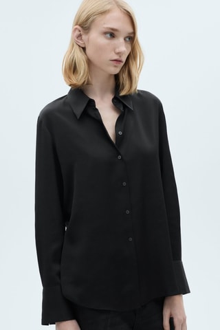 Chemise fluide satinée - Noir