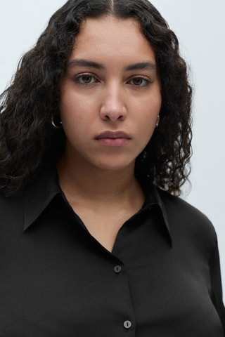 Chemise fluide satinée - Noir