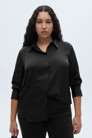 Chemise fluide satinée - Noir