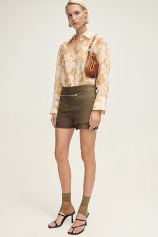 Chemise en ramie fermeture multiposition - Moutarde