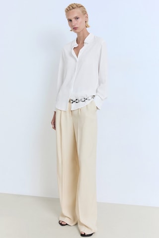 Chemise fluide manches longues - Ecru