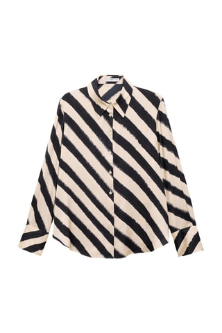 Chemise satinée imprimée - Gris