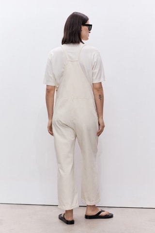 Salopette de grossesse en jean - Ecru