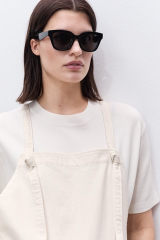 Salopette de grossesse en jean - Ecru