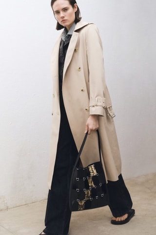 Trench coton double boutonnage - Beige