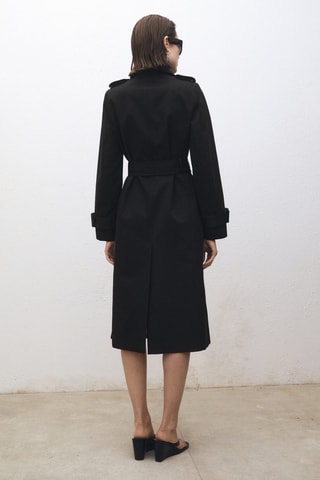 Trench coton double boutonnage - Noir