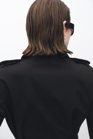 Trench coton double boutonnage - Noir