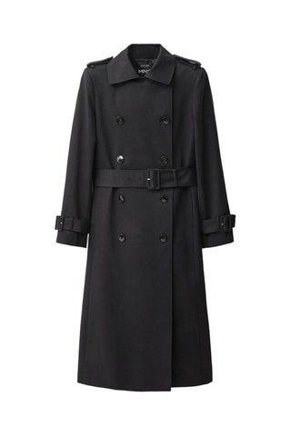 Trench coton double boutonnage - Noir