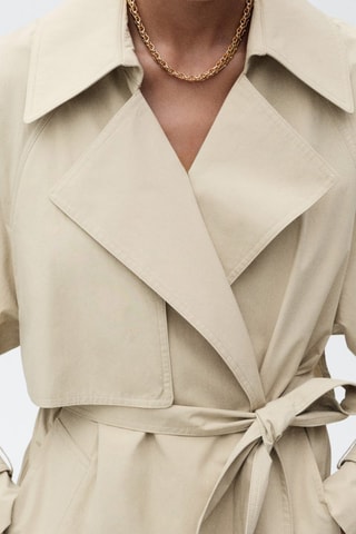 Katoenen Trenchcoat met Riem - Beige