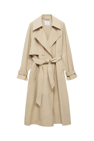Katoenen Trenchcoat met Riem - Beige