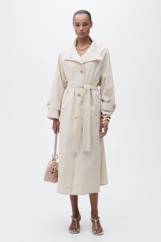 Trench coton oversize - Gris clair